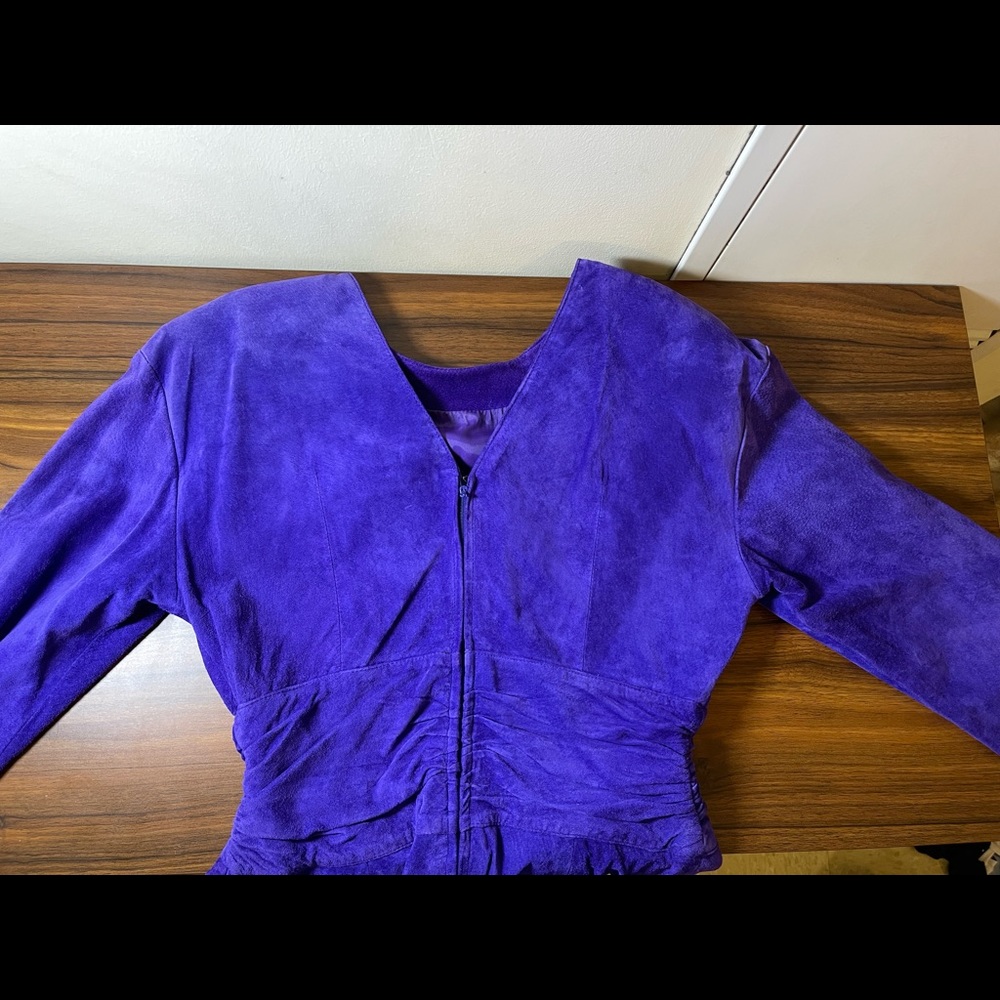 Vintage lord and Taylor purple suede sheath dress